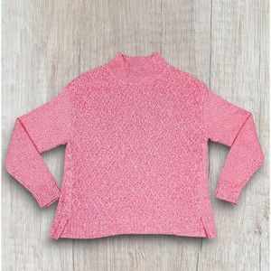 Talbots Women's Knitted Sweater Soft Chunky Cable Knit Size L Pink Pull Over